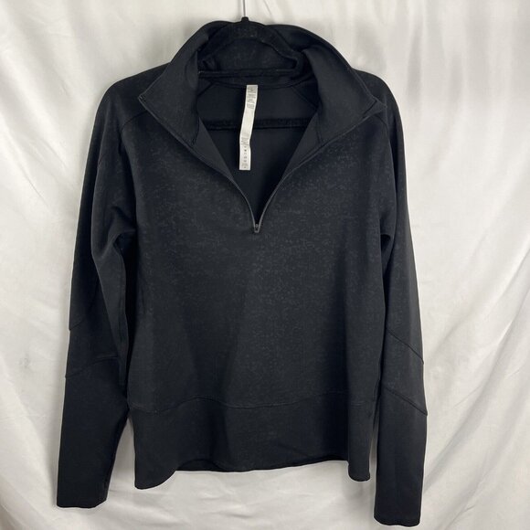 Lululemon Run to Reset 1/2 Zip in Speckle Emboss Black Women's Size L - Picture 7 of 13